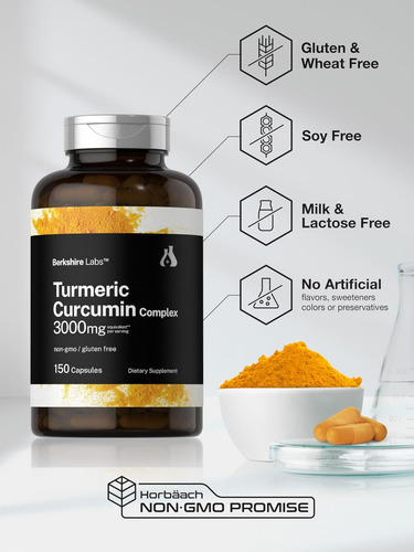 Curcumina Horbäach Curcumin 3000mg | 150 Cápsulas | Suplemen - Imagem 5