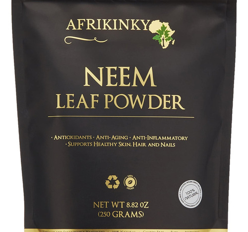 Afrikinky Pó De Neem 250g Para Pele E Cabelo - Imagem 6