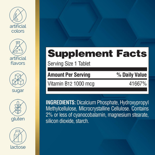 Nature"s Wonder Vitamina B12 1000 Mcg, 150 Comprimidos - Imagem 6