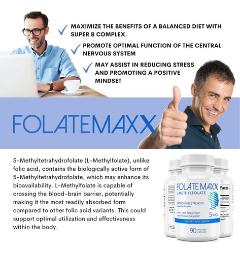 Folatemaxx L-metilfolato 5 Mg 90 Cápsulas Folato Ativo Profi - Imagem 15