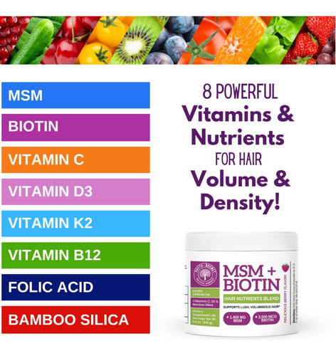 Mistura De Nutrientes Capilares Qhemet Biologics Msm + Bioti - Imagem 12