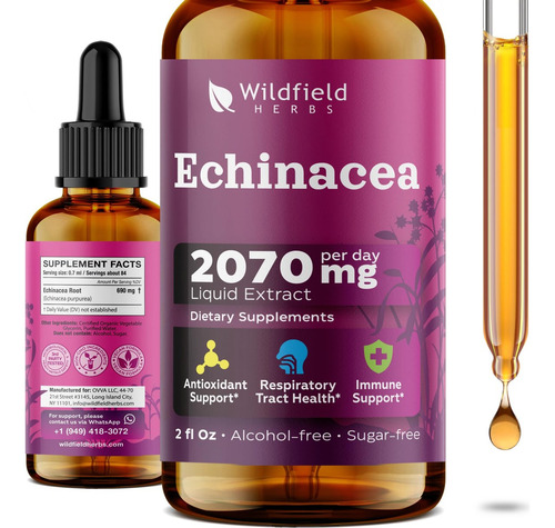 Extrato De Equinácea Wildfield Herbs 2 Oz, 84 Doses - Imagem 3