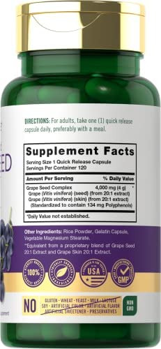 Extrato De Semente De Uva Carlyle 4.000mg | 120 Cápsulas De - Imagem 2