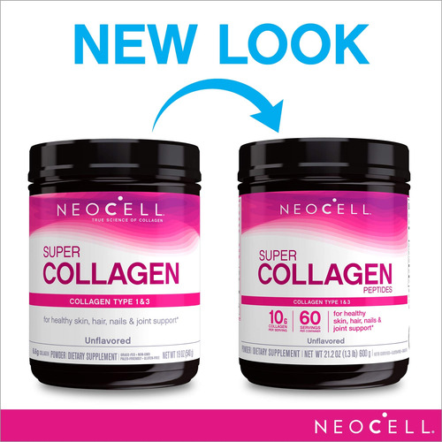 Suplemento Neocell Super Collagen Peptídeos Sem Sabor 625 Ml - Imagem 2