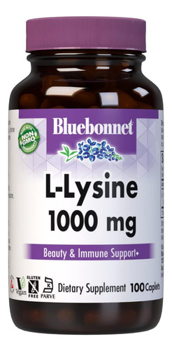 Cápsulas Bluebonnet L-lisina 1000 Mg, 100 Contagens - Imagem 6