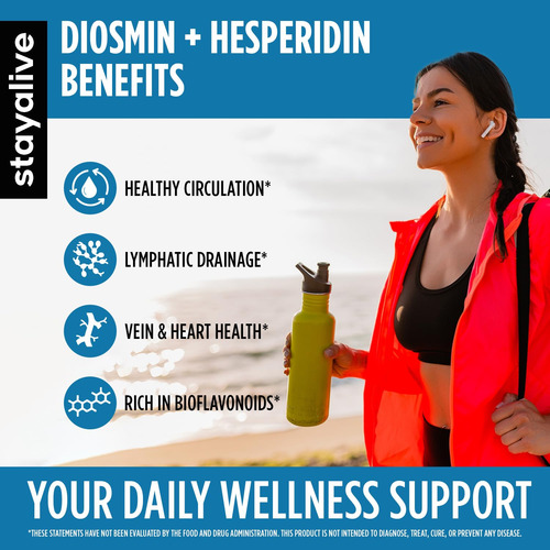 Suplemento Stay Alive Diosmina Hesperidina 1000 Mg 120 Cápsu - Imagem 4