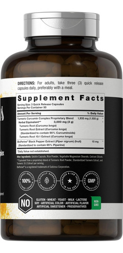 Curcumina Horbäach Curcumin 3000mg | 150 Cápsulas | Suplemen - Imagem 2