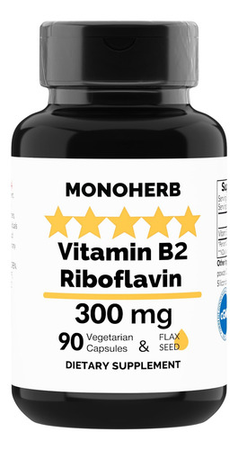 Monoherb Vitamina B2 300 Mg Riboflavina - Contra - 90 Cápsul - Imagem 4