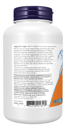 Now Foods Supplements, Neptune Krill, Dupla Força 1000 Mg, Ô - Imagem 3