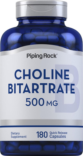 Piping Rock Bitartarato De Colina 500mg | 180 Cápsulas | Sup