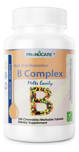 Comprimidos Bucais Pronucare B-complex Pronucare, 100 Unidad