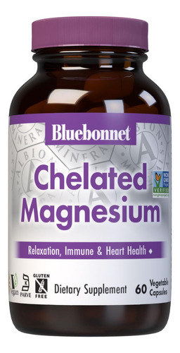 Suplemento Bluebonnet Nutrition Albion Quelated Magnesium 20