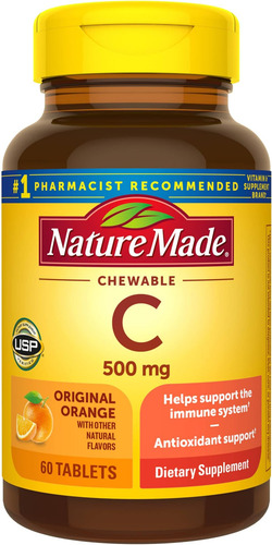 Vitamina C Nature Made 500 Mg Masticable 60 Comprimidos