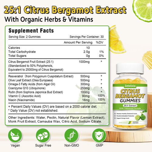 Suplemento Zetelixia Citrus Bergamota, Pacote Com 2 Gomas De - Imagem 7