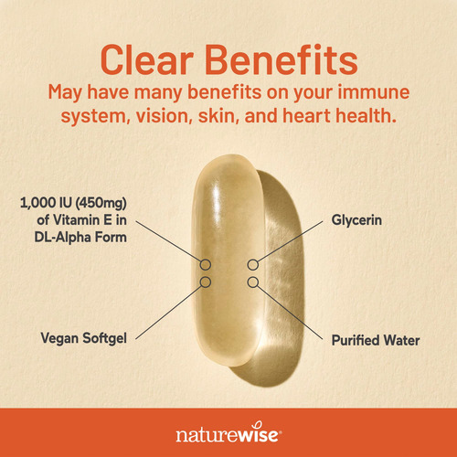 Supplement Naturewise Vitamin E 1000 Iu Softgels 120 Count - Imagem 3