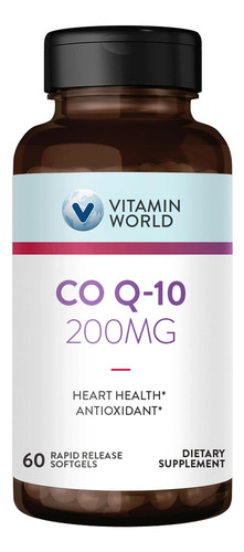 Vitamina World Coqmg Softgels, Suplementos De Coenzima Q10 P