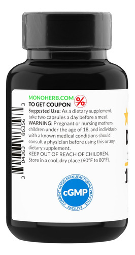 Extrato De Damiana Monoherb 1000 Mg - 90 Cápsulas Vegetais - Imagem 3