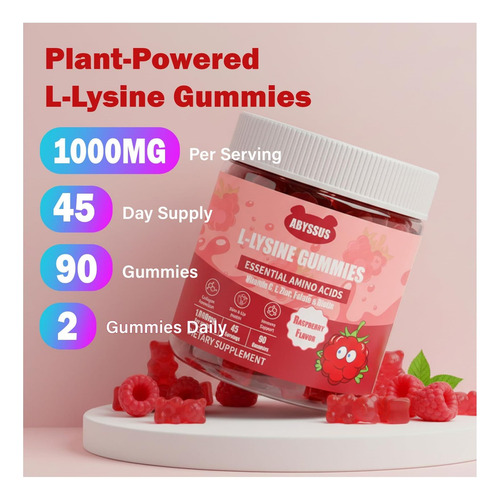 Abyssus Lisina 1000mg Gummies Para Mulheres Com Biotina, C, - Imagem 9