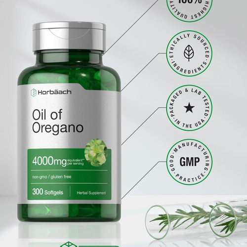 Óleo De Orégano Horbäach | 4000mg | 300 Cápsulas - Imagem 4