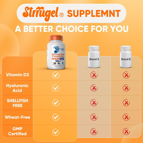 Strrugel Glucosamina Condroitina Msm+ Vitamina D3 | Suplemen - Imagem 3