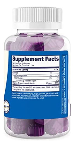 Gomas De Vitamina D3 Nutricost Kids 2.500 Ui (62,5 Mcg), 12 - Imagem 4