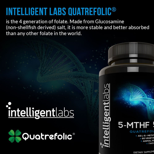 Suplemento Intelligent Labs 5-mthf L-5 Metilfolato 5 Mg 60 C - Imagem 6