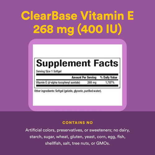 Natural Factors Vitamina E 400 Ui, 60 Cápsulas Gelatinosas - Imagem 5