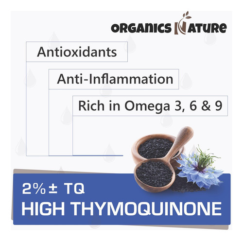 Cápsulas De Óleo De Semente Preta Organics Nature 1000mg Cáp - Imagem 3