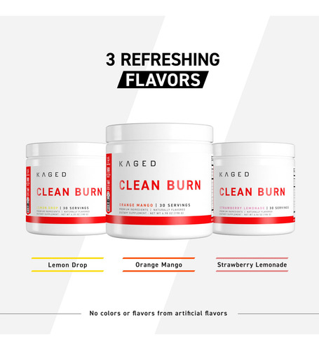 Suplemento Kaged Thermogenic Clean Burn Orange Mango 30 Serv - Imagem 7