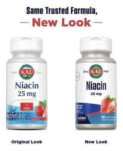 Comprimidos De Niacina Kal Kal 25 Mg, Morango, 200 Unidades - Imagem 2