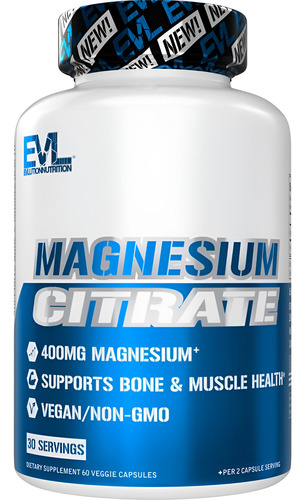 Cápsulas De Citrato De Magnésio Evlution 400mg - Saúde