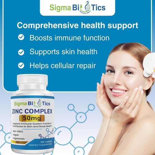 Suplemento De Zinco Sigmabiotics 50mg Para Imunidade E Pele - Imagem 6