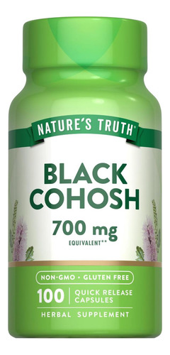 Natureza Verdade Preto Cohosh | 100 Cápsulas | Extrato De Ra