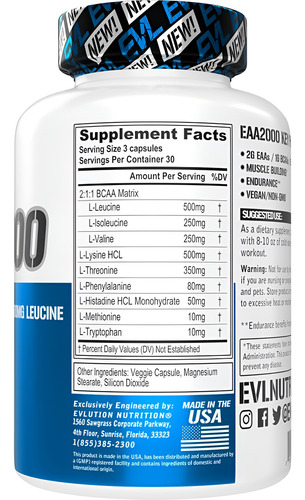 Evlution Nutrition Eaa2000 - Aminoácidos Essenciais