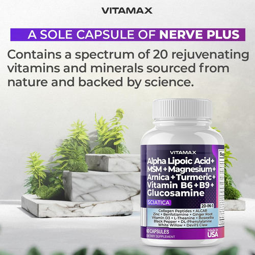 Suplemento De Apoio À Saúde Do Nervo Ciático Vitamax 60 Cáps - Imagem 7