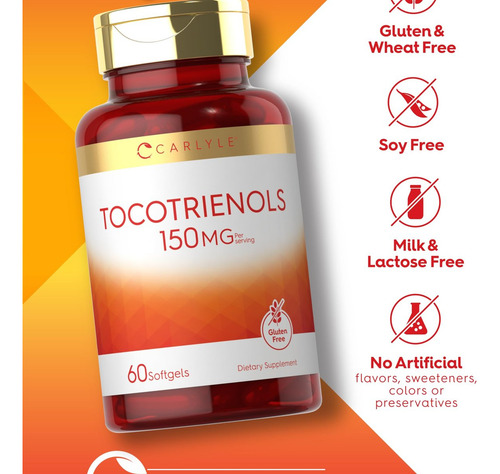 Suplemento Carlyle Carlyle Tocotrienol 150mg 60 Cápsulas De - Imagem 5