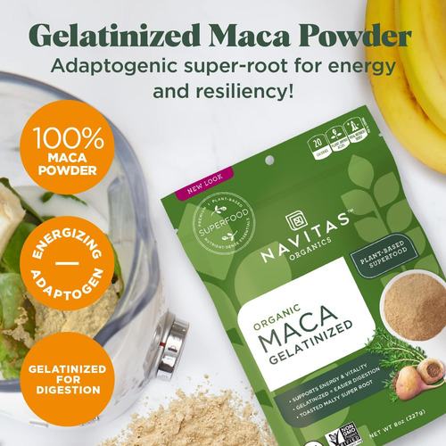 Pó Gelatinizado De Maca Navitas Organics, 16 Onças. Saco, 90 - Imagem 13