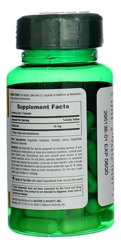 Nature"s Bounty Melatonina 10mg 60 Cápsulas (2 Pacotes) - Imagem 9