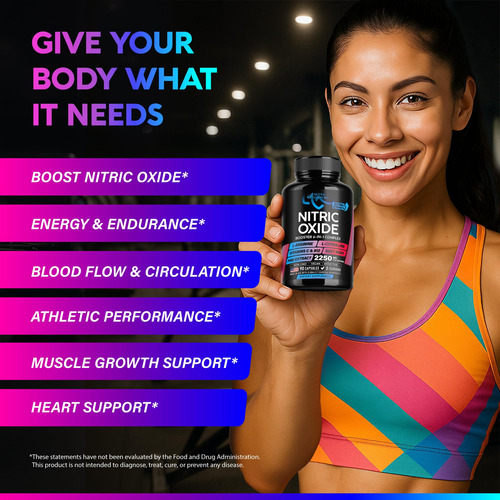 Suplemento De Óxido Nítrico Nutraharmony 2250mg 90 Cápsulas - Imagem 2