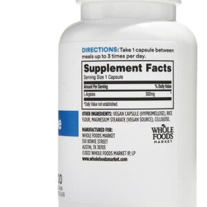 365 Da Whole Foods Market 365 Whole Foods L-arginina 500mg