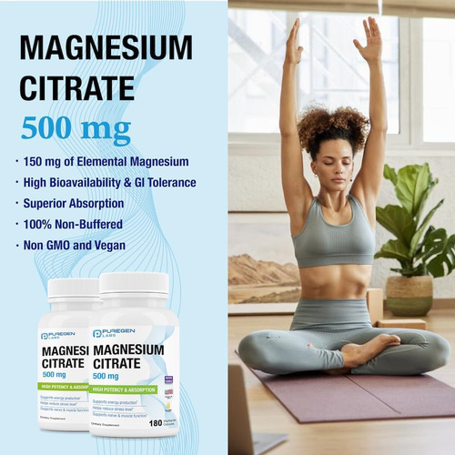 Citrato De Magnésio 500 Mg | Magnésio Elemental De Alta Potê - Imagem 5