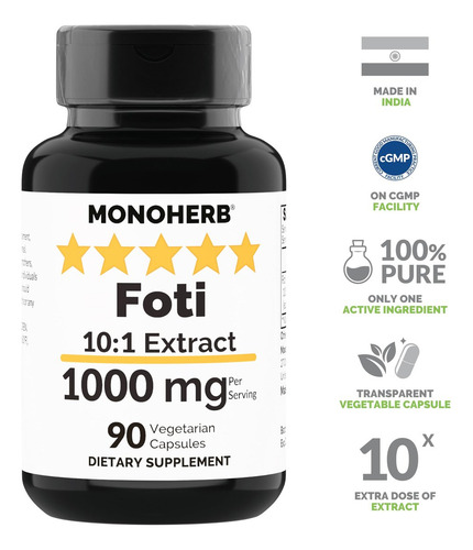 Extrato De Foti Monoherb Monoherb 1000 Mg - 90 Cápsulas - Imagem 2