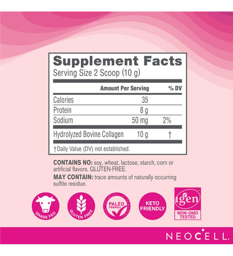 Suplemento Neocell Super Collagen Peptídeos Sem Sabor 625 Ml - Imagem 4