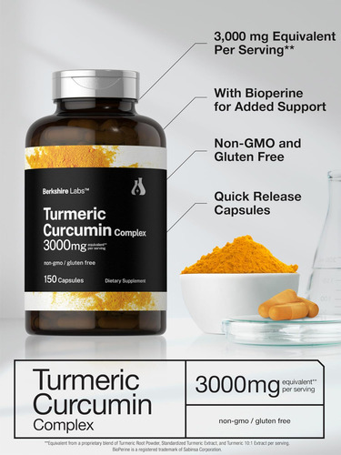 Curcumina Horbäach Curcumin 3000mg | 150 Cápsulas | Suplemen - Imagem 4