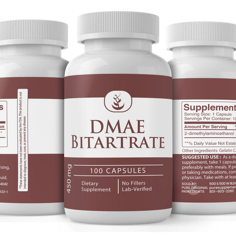 Ingredientes Originais Puros Bitartrato De Dmae Puro 100 Cáp - Imagem 5