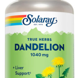 Suplemento Solaray, Raiz De Dente-de-leão, 1040 Mg, 180 Cáps