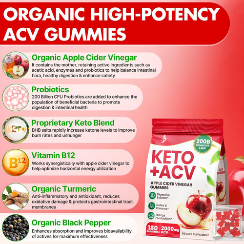 Gummies De Vinagre De Cidra, Adiantado 2000mg Acv Gomoso Com - Imagem 4