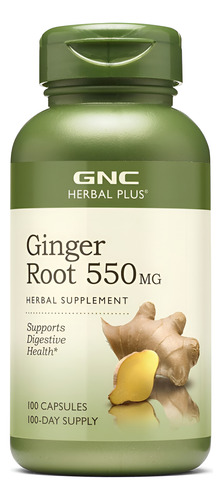 Suplemento Gnc Herbal Plus Raiz De Gengibre 550 Mg Para Saúd