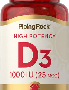 Piping Rock Vitamina D3 | 1000 Ui | 250 Cápsulas Gelatinosas
