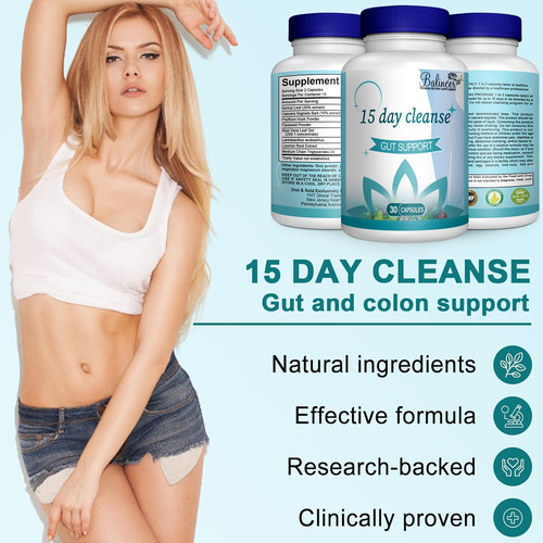 Suplemento Cleanse Balincer 15 Day Gut Detox 30 Cápsulas - Imagem 5
